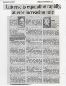"Universe is expanding rapdidly, at ever increasing rate" (pa<a class=